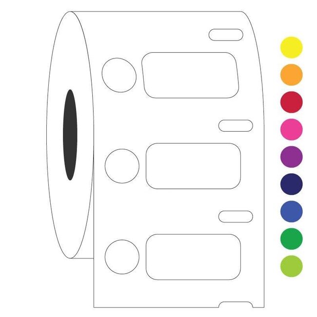 Kryo DYMO Etiketten - 26,4 x 12,7mm + Ø 9,5mm / Farbig