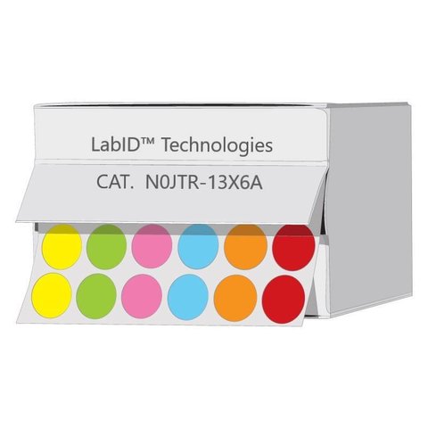 Farbige Kryo Etiketten - Ø 13mm / Spenderbox (Farbenmix)