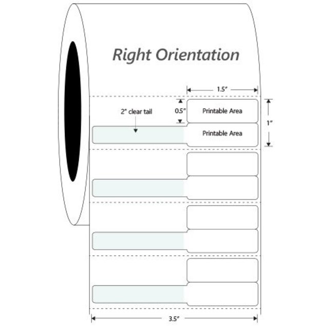 LabID™ Spritzenetiketten - 38 x 25,4mm + 50,8mm / Thermotransfer