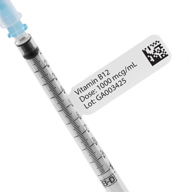 LabID™ Etiketten Voor Injectiespuiten - 38 x 25,4 + 50,8mm / Thermal Transfer