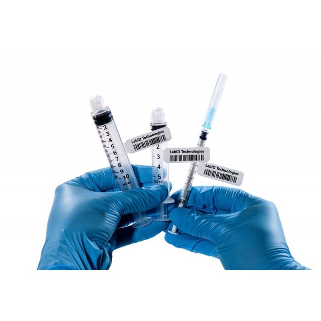 Syringe Labels - 38 x 25.4mm + 63.5mm / Thermal Transfer