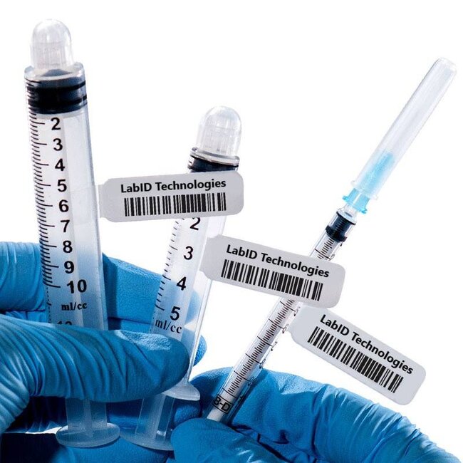 Syringe Labels - 38 x 25.4mm + 63.5mm / Thermal Transfer