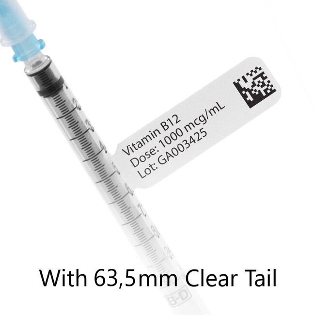 LabID™ Etiketten Voor Injectiespuiten - 38 x 25,4 + 63,5mm / Thermal Transfer