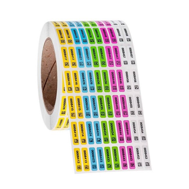 Kryo Barcode Etiketten - 6,35 x 25,4mm / Farbenmix