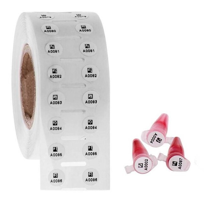 LabID™ Cryo Barcode Etiketten - Ø 6,4mm / Thermotransfer