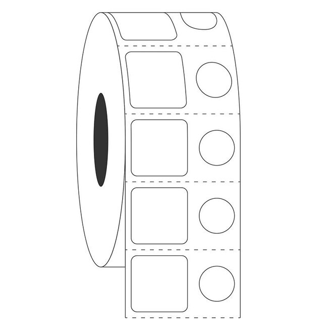 LabID™ Kryo Barcode Etiketten - 15,2 x 15,2mm + Ø 9mm / Thermotransfer