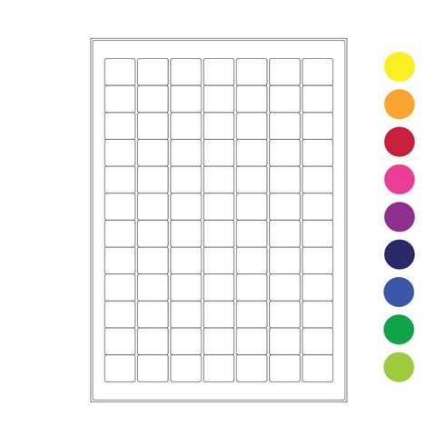 Cryo labels on sheets for laser printers 25mm x 22mm (A4 format)