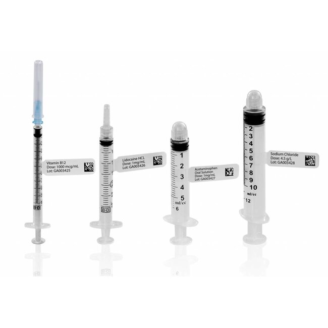 Étiquettes Pour Seringues - 38 x 25,4mm + 50,8mm / Transfert Thermique