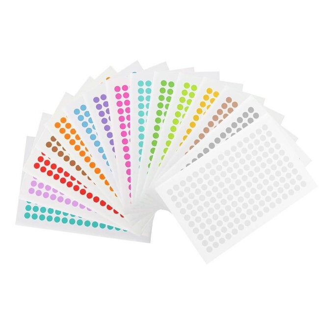 Gekleurde Ronde Cryo Etiketten - Ø 7mm (voor 0,2ml PCR tubes)