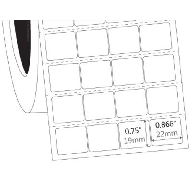 Xylene And Solvent Resistant Labels - 22 x 19mm