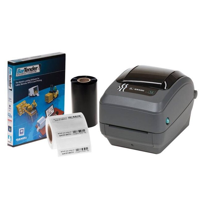 Système d'Identification Pour Cryo Pailles - Zebra GX430T Kit d'impression