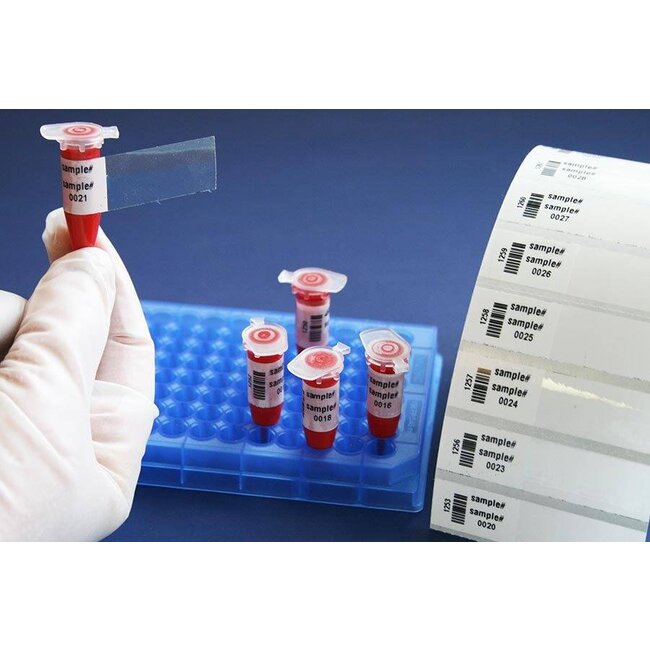 LabID™ Selbstlaminierende Kryo  Wickeletiketten - 25,4 x 25,4mm + 43,7mm / Thermotransfer