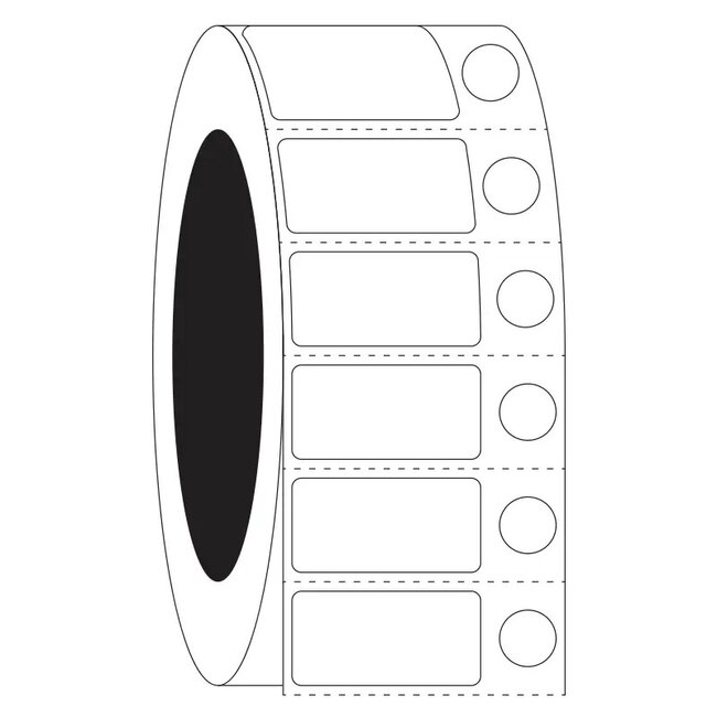 LabID™ Kryo Barcode-Etiketten - 31,8 x 16mm + Ø 9,5mm / Thermotransfer