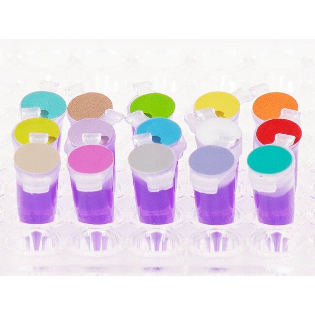 Kryo Farbpunkte - Ø 7mm - Für 0,2ml PCR-Gefäße / Farblich Sortiert