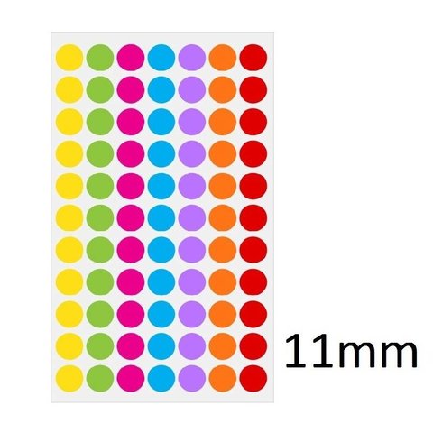 Cryo Color Dots For Microtubes - Ø 11mm (color - mix)