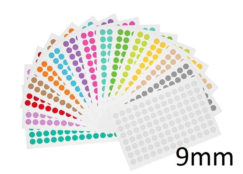 Gekleurde ronde Cryo-etiketten - Ø 9mm (voor 0,5ml & 1,5ml microtubes / assorti) | LabID