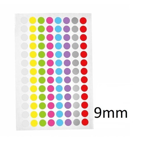 Kryo Farbpunkte - Ø 9mm - Für 0,5ml & 1,5ml Mikroröhrchen (FarbenMix)
