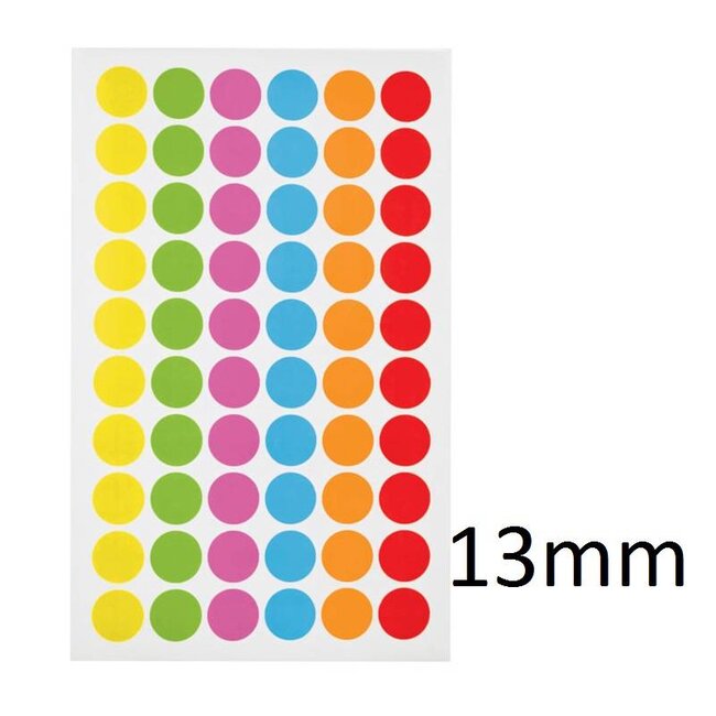 Cryo Color Dots For Microtubes - Ø 13mm (color - mix)