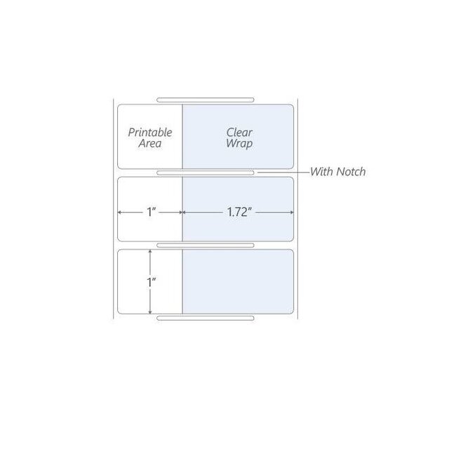 Zelflaminerende Cryo Etiketten - 25,4 x 25,4mm + 43,7mm / Thermotransfer ** Wikkel-Etiketten