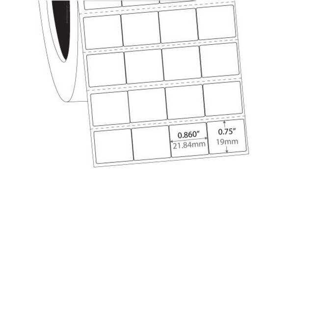 Xylene and solvent resistant labels - 21.8mm x 19.1mm