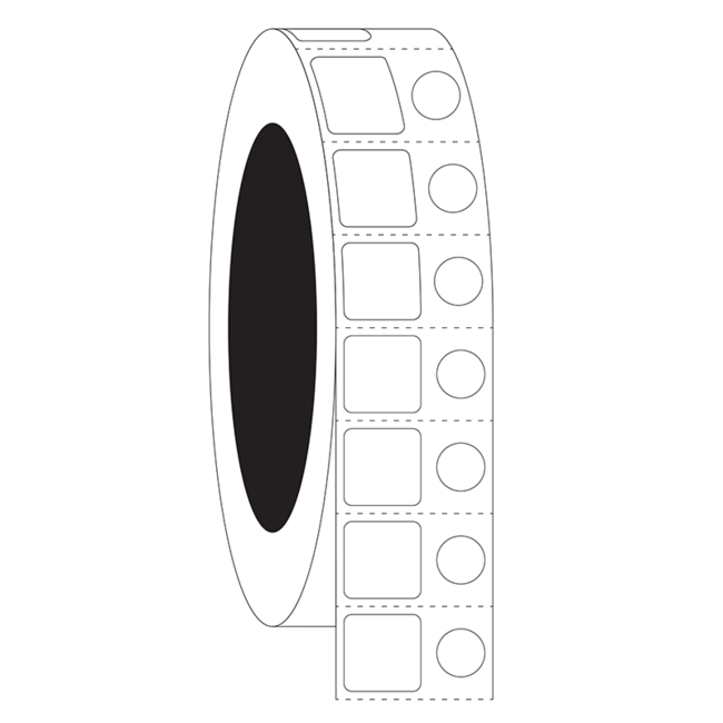 LabID™ Cryo Barcode Etiketten - 15,2 x 15,2mm + Ø 9mm / Thermotransfer
