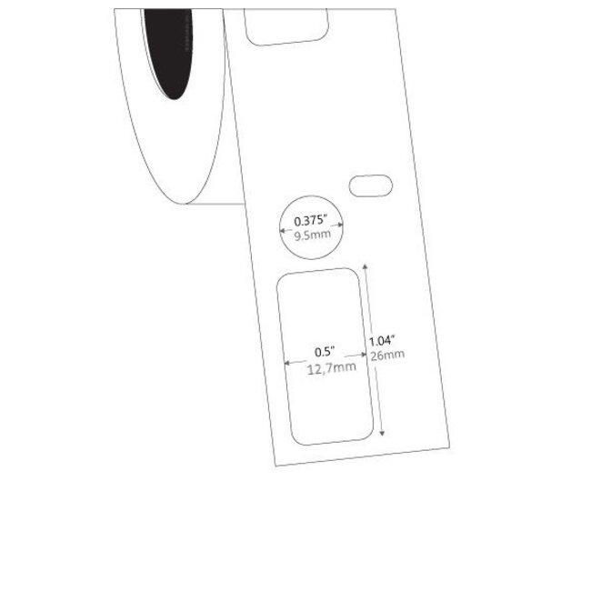 Cryo DYMO Labels - 12.7 x 26 + Ø 9.5mm