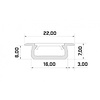 Lumines Aluminium Inbouw Profiel Laag 1 meter