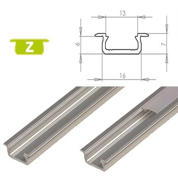 Lumines Aluminium Inbouw Profiel Laag 1 meter