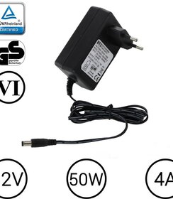 LEDstrip voedingsadapter 12V-4.16A – 50 Watt