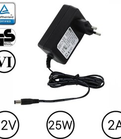 LEDstrip voedingsadapter 12V-2A – 25 Watt