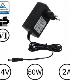 LEDstrip voedingsadapter 24V-2.1A – 50 Watt