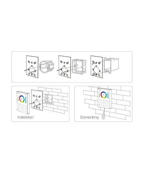 Milight / MiBoxer RGB+CCT Draadloos Wandpaneel 8-zones B8