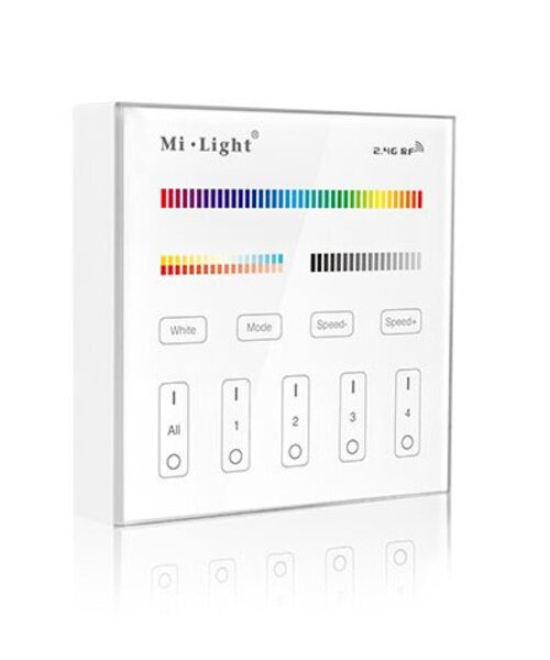 Milight / MiBoxer Draadloos 2,4Ghz Wandpaneel 4 Zone RGB+CCT