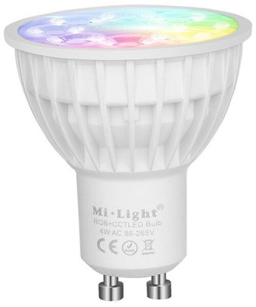 Milight / MiBoxer 4 Watt RGB + Warm Wit en Koud Wit GU10 CCT Dual White Inbouw Spot