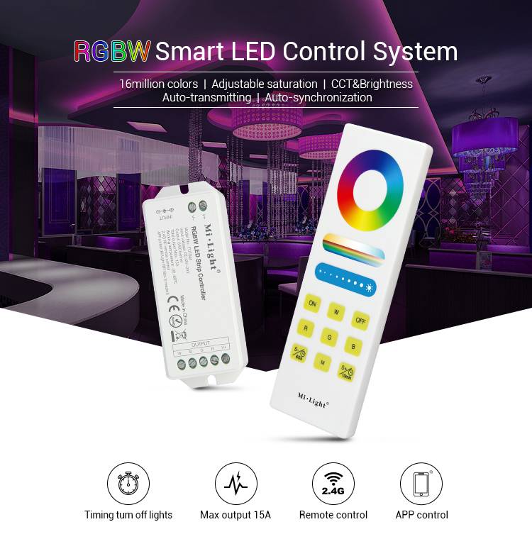Mi-Light RGBW Smart LED controller set FUT044A - LEDStripXL