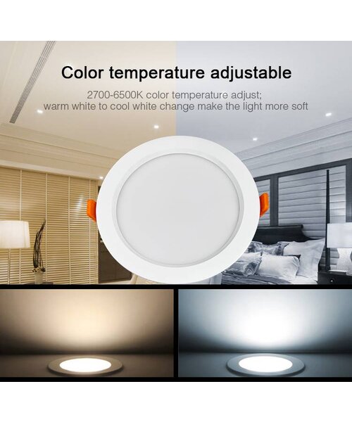 Milight / MiBoxer 15 Watt RGB + Warm Wit + Koud Wit CCT Downlight Waterdicht IP54