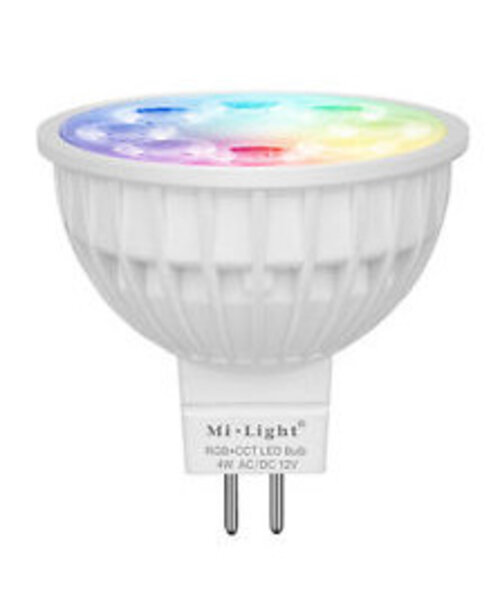 Milight / MiBoxer 4 Watt 12 Volt RGB + Warm Wit en Koud Wit MR16 CCT Dual White Inbouw Spot