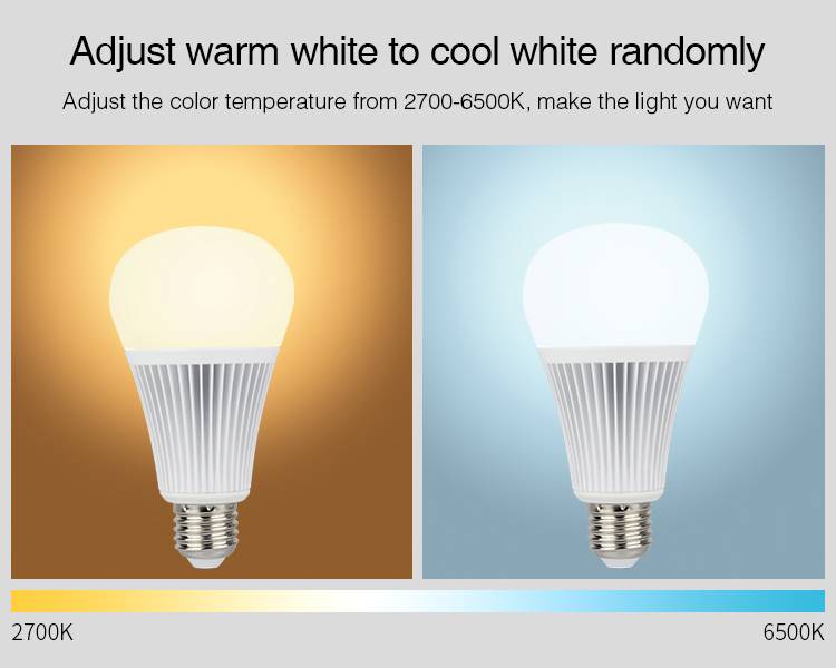 Struikelen Stam na school 9 Watt RGB + Warm Wit en Koud Wit E27 CCT Dual White Lamp - LEDStripXL