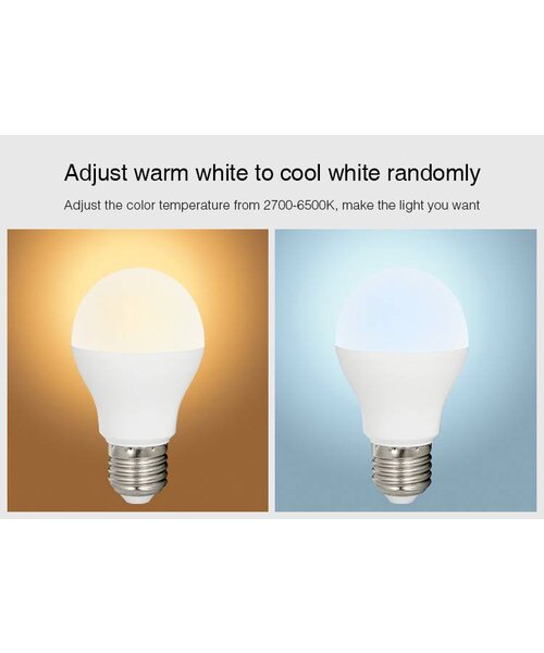 Milight / MiBoxer 6 Watt RGB + Warm Wit en Koud Wit E27 CCT Dual White Lamp