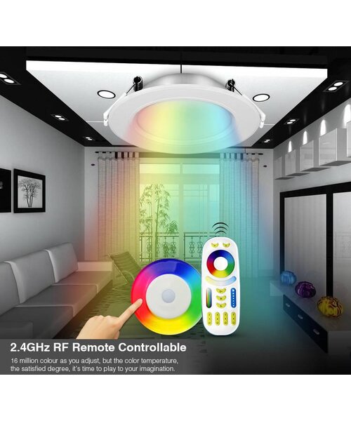 Milight / MiBoxer 6 Watt RGB + Warm Wit + Koud Wit CCT Downlight Dual White