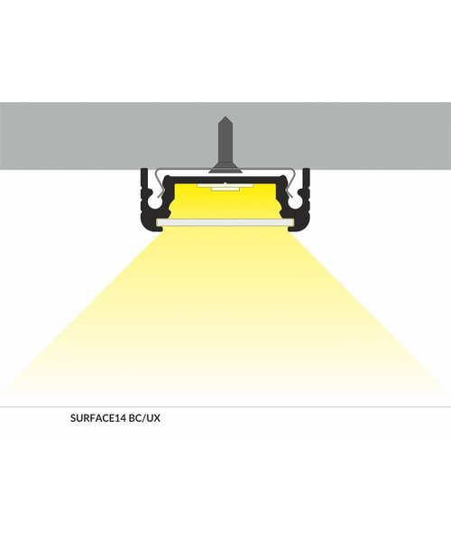 TOPMET Aluminium opbouw profiel voor 14mm strips 2 meter Surface14