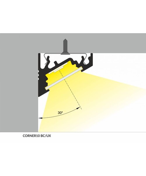 TOPMET Aluminium hoek profiel 1 meter 60/30 graden CORNER10