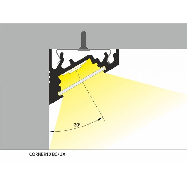 TOPMET Aluminium hoek profiel 2 meter 60/30 graden Corner10