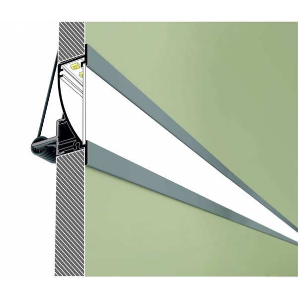 TOPMET Aluminium inbouw profiel met verticale schijnhoek Flat8