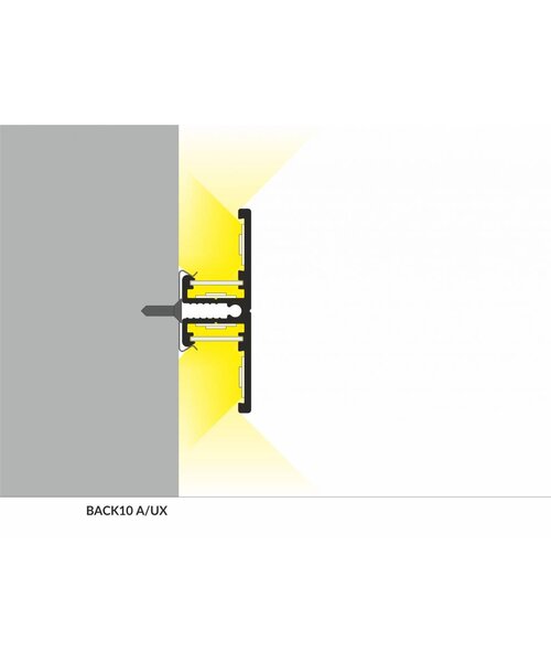 TOPMET Aluminium T profiel 1 meter voor indirect licht Back10