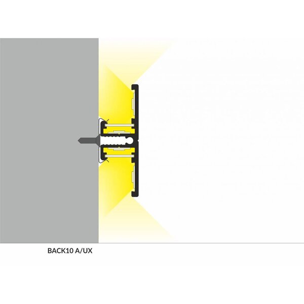 TOPMET Aluminium T profiel 1 meter voor indirect licht Back10