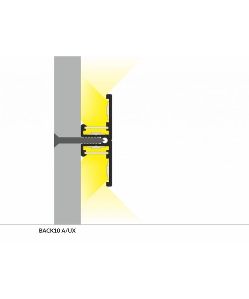 TOPMET Aluminium T profiel 1 meter voor indirect licht Back10