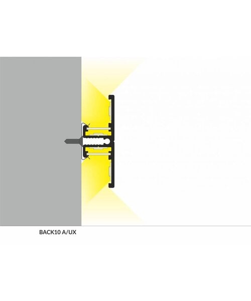 TOPMET Aluminium T profiel 2 meter voor indirect licht Back10