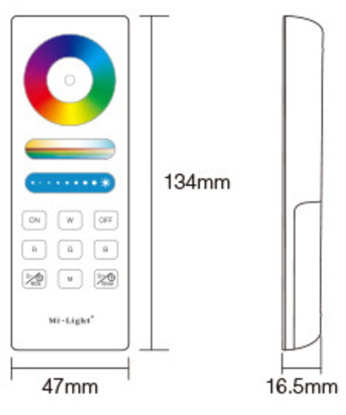 Milight / MiBoxer Single Zone RGB / RGBW / RGB+CCT Afstandsbediening