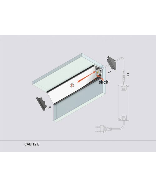 TOPMET Aluminium hoek profiel 2 meter met groot schijnvlak CABI12